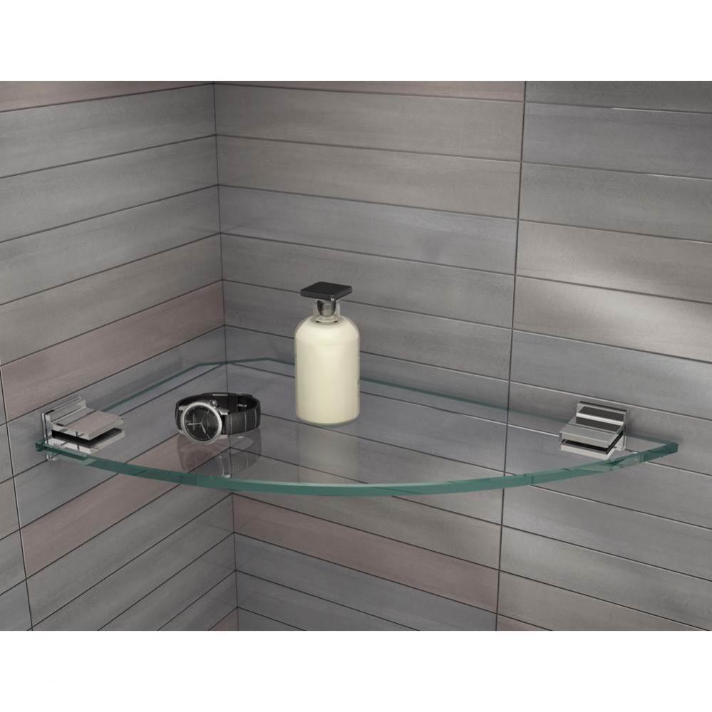 GLASS SHELF KIT WALL MOUNT - 17''/SQUARE/CHROME