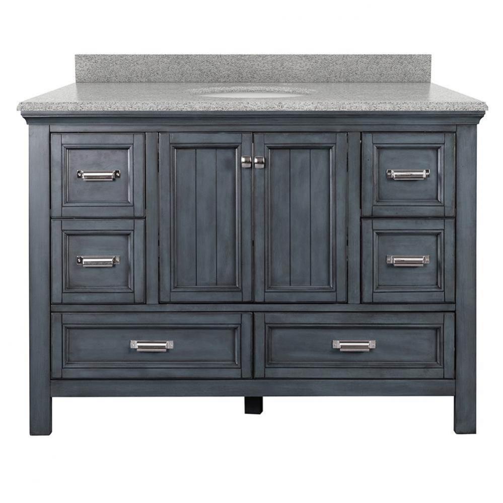 Brantley 49'' Harbor Blue Vanity with Rushmore Grey Granite Top