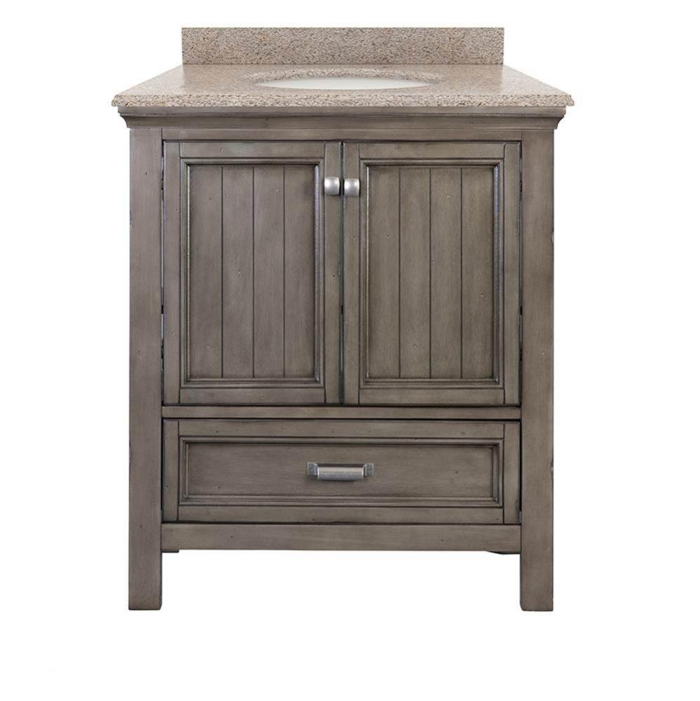 Brantley 31'' Distressed Grey Vanity with Mohave Beige Granite Top