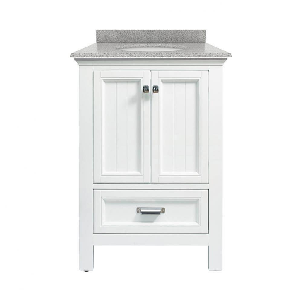 Brantley 25'' White Vanity with Rushmore Grey Granite Top