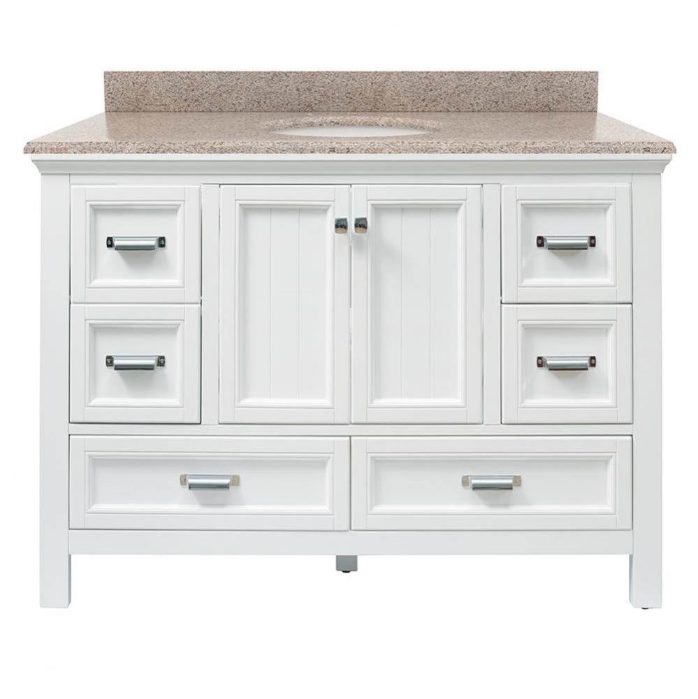 Brantley 49'' White Vanity with Mohave Beige Granite Top