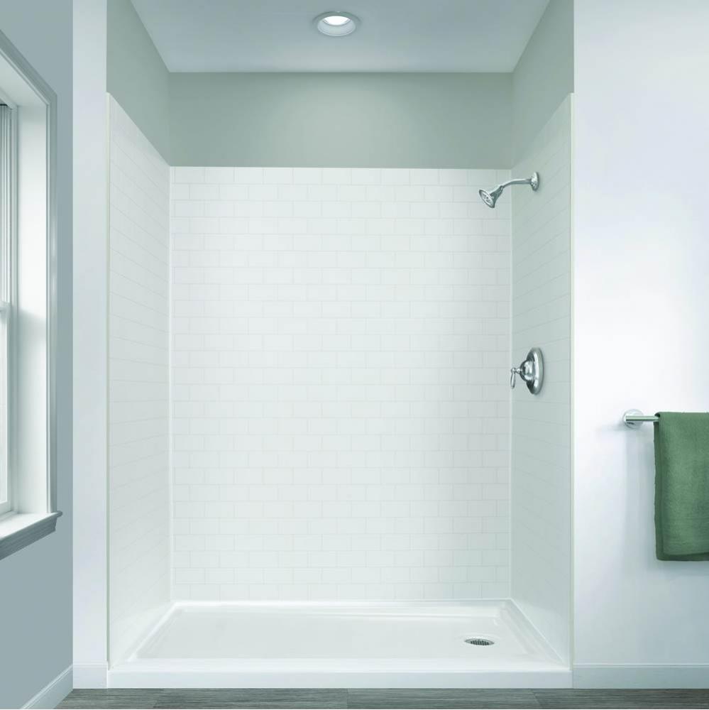 60'' X 32'' x 78'' Shower Wall Kit White Subway