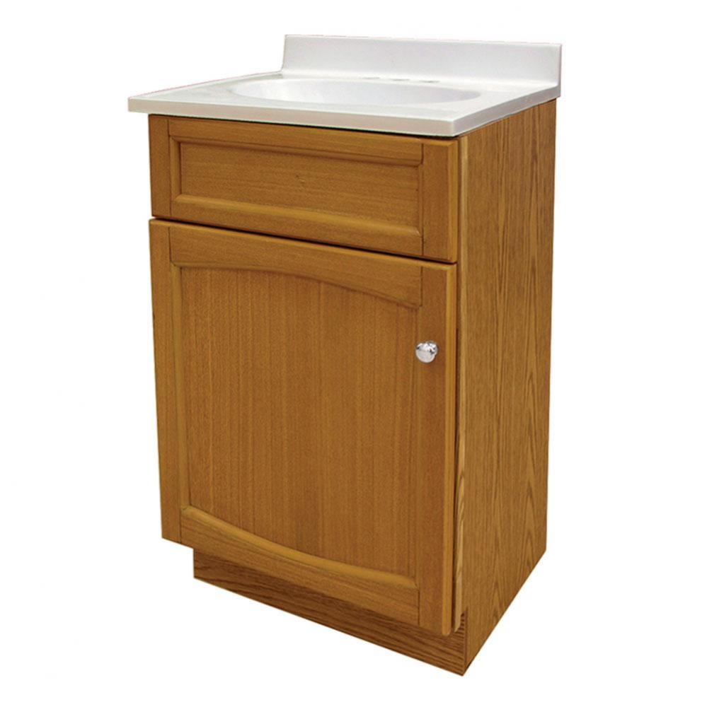 Heartland 18 inch oak vanity with cultured marble vanity