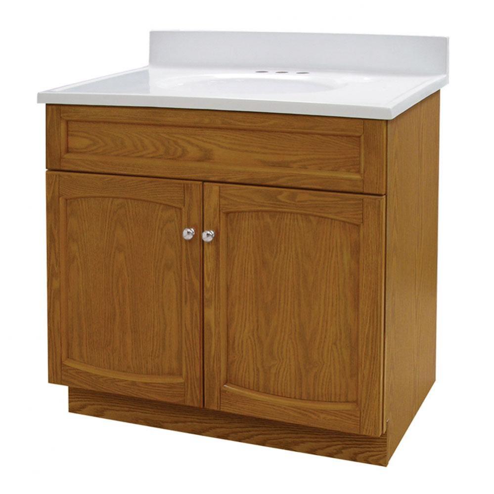 Heartland 30 inch oak vanity with cultured marble vanity