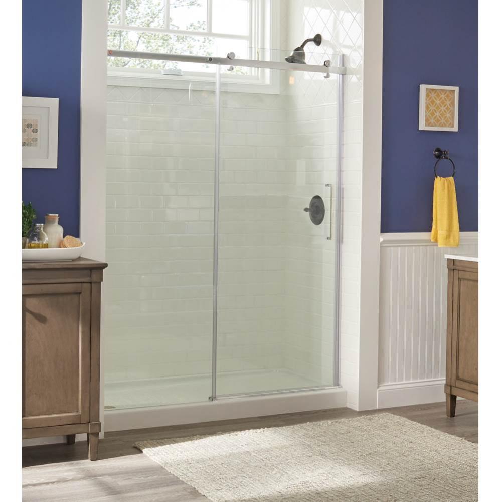 Lagoon Roller Door 5/16'' Clear Glass Silver Frame Fits 43 1/4''-47 1/4'&