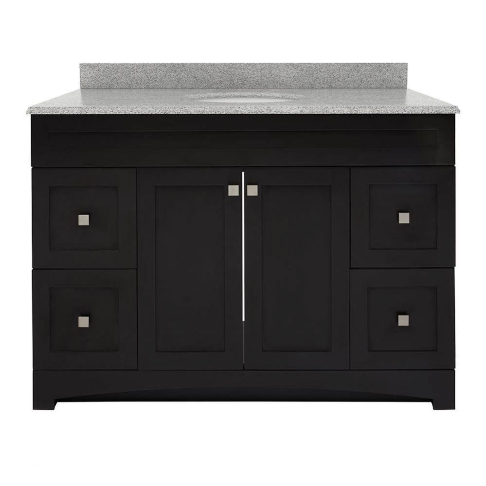 Monterrey 49'' Black Coffee Vanity with Rushmore Grey Granite Top