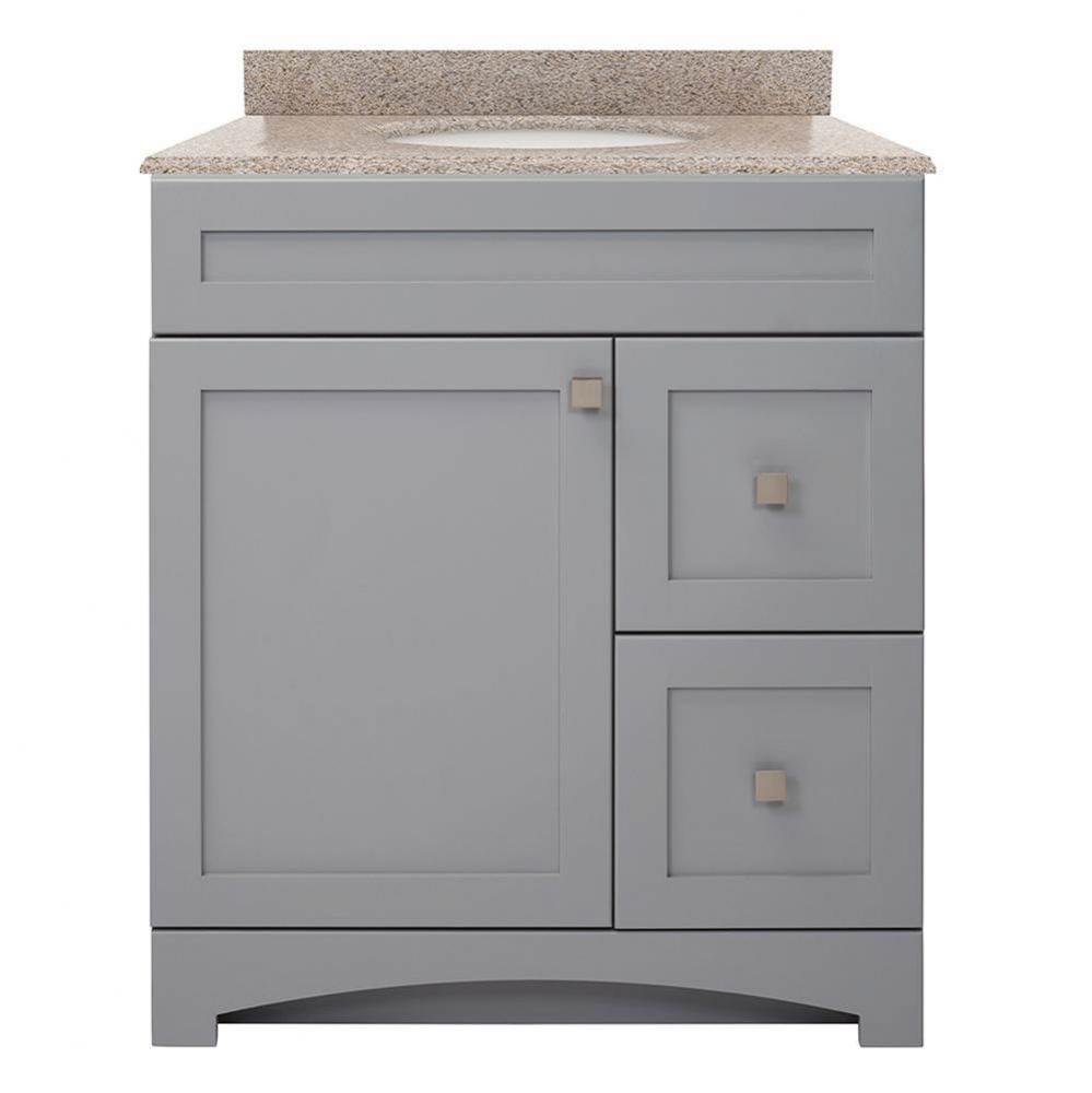 Monterrey 31'' Cool Grey Vanity with Mohave Beige Granite Top