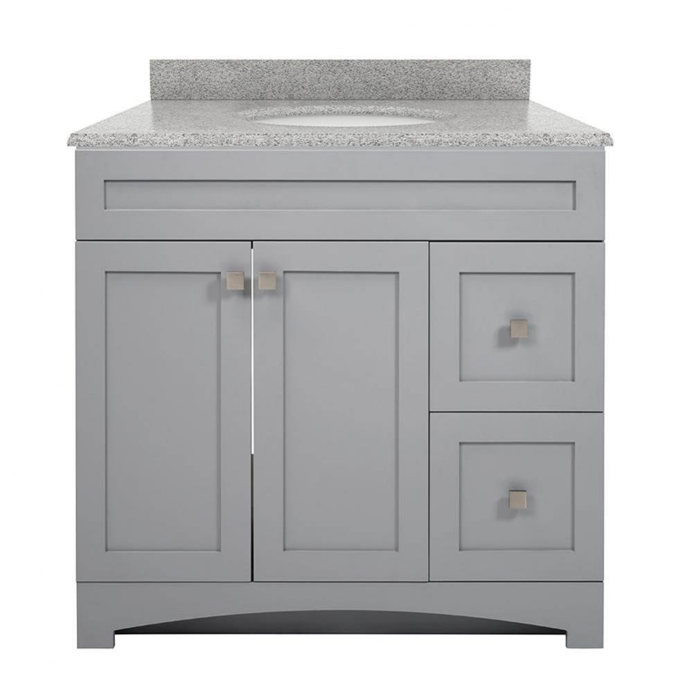 Monterrey 37'' Cool Grey Vanity with Rushmore Grey Granite Top