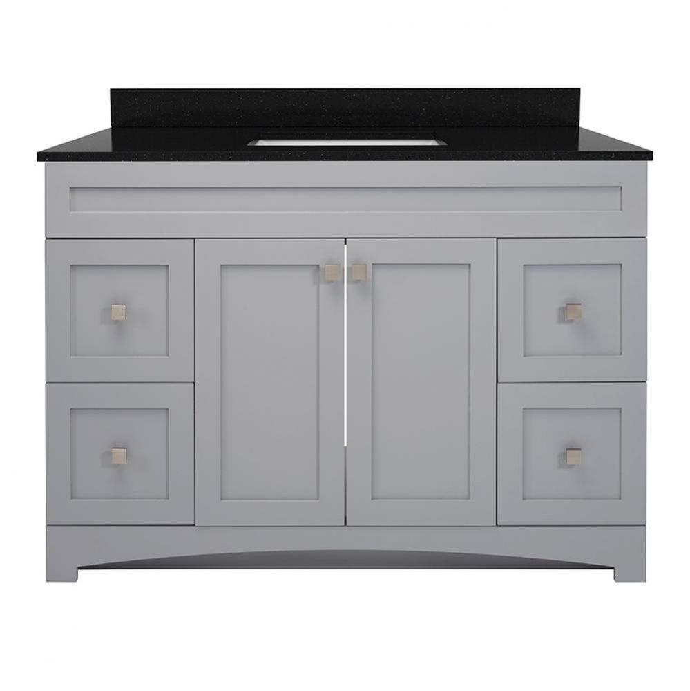 Monterrey 49'' Cool Grey Vanity with Black Galaxy Granite Top