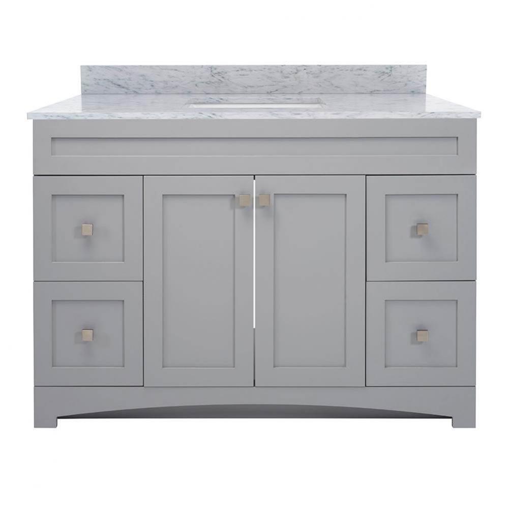 Monterrey 49'' Cool Grey Vanity with Carrara White Marble Top