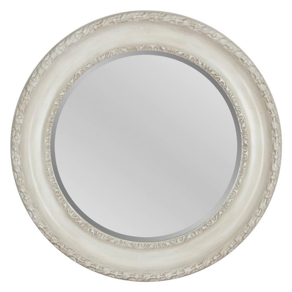 Antique White Round Framed