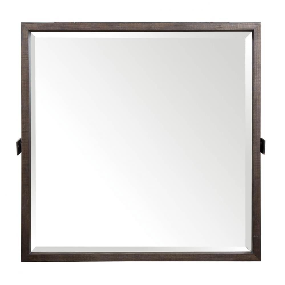 Dark Oak Square Framed Mirror