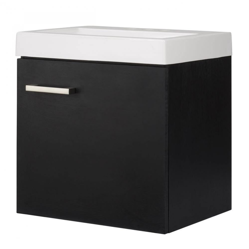 Rockwood 18'' Black Vanity with Cultured Marble Top