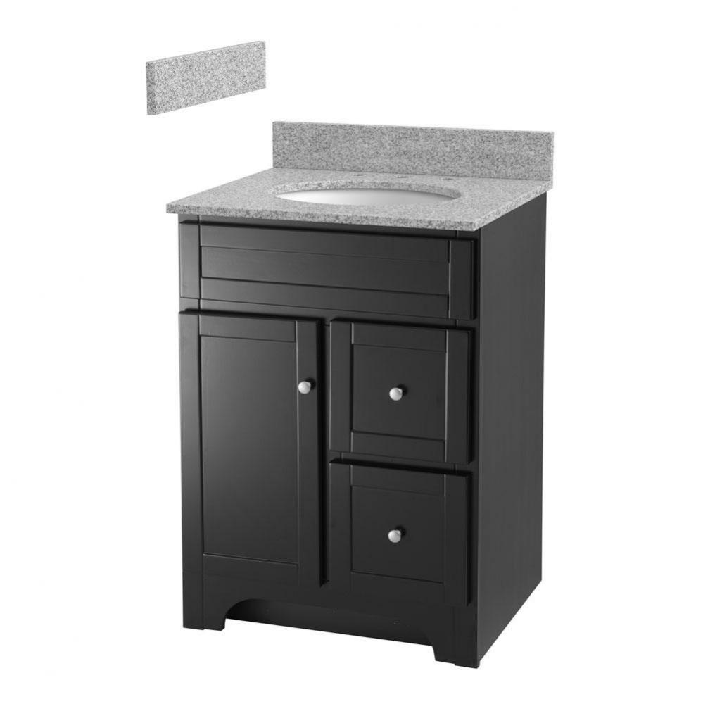 Worthington 24''  Espresso Vanity with Rushmore Grey Granite Top