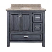 Foremost BABVT3722D-RG - Brantley 37'' Harbor Blue Vanity with Rushmore Grey Granite Top