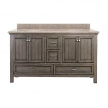 Foremost BAGVT6122D-MB - Brantley 61'' Distressed Grey Vanity with Mohave Beige Granite Top