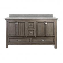 Foremost BAGVT6122D-RG - Brantley 61'' Distressed Grey Vanity with Rushmore Grey Granite Top