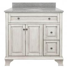 Foremost CNAWVT3722D-RG - Corsicana 37'' Antique White Vanity with Rushmore Grey Granite Top