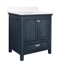 Foremost BABVT3122D-BGR - Brantley 31'' Harbor Blue Vanity with Black Galaxy Granite Top