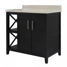 Foremost LWBVT3722 - Lockwood 37'' Black Vanity with Cultured Marble Top