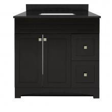 Foremost MXBVT3722-BGR - Monterrey 37'' Black Coffee Vanity with Black Galaxy Granite Top