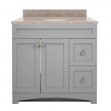 Foremost MXGVT3722-MB - Monterrey 37'' Cool Grey Vanity with Mohave Beige Granite Top