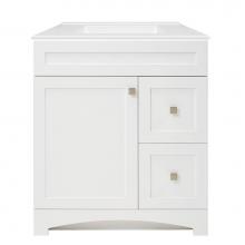 Foremost MXWVT3122-F8W - Monterrey 31'' Flat White Vanity with White Fine Fire Clay Top