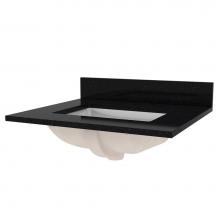 Foremost ST25228BGR - 25'' Black Galaxy Granite Top with White Rectangular Bowl