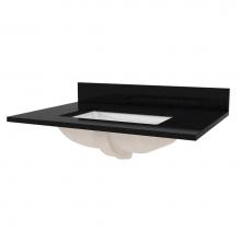 Foremost ST31228BGR - 31'' Black Galaxy Granite Top with White Rectangular Bowl