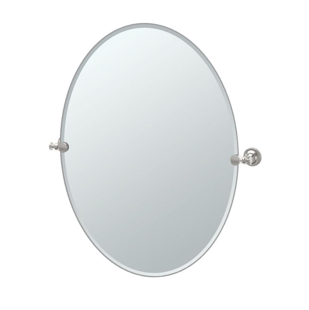 Tavern 32''H Oval Mirror Satin Nickel