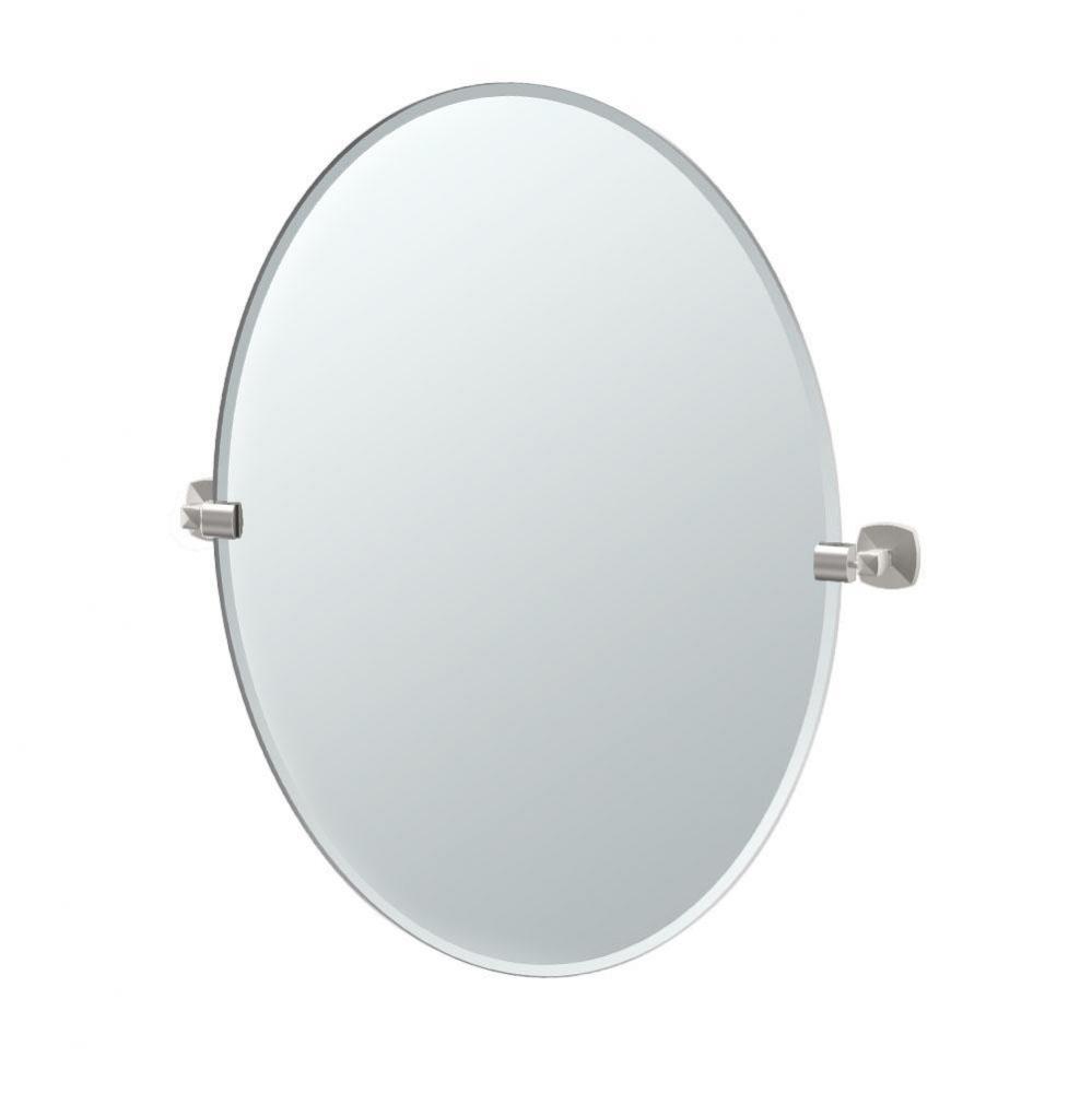 Jewel 32''H Oval Mirror Satin Nickel