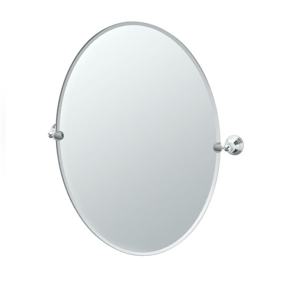 Charlotte 32''H Frameless Oval Mirror, Chrome