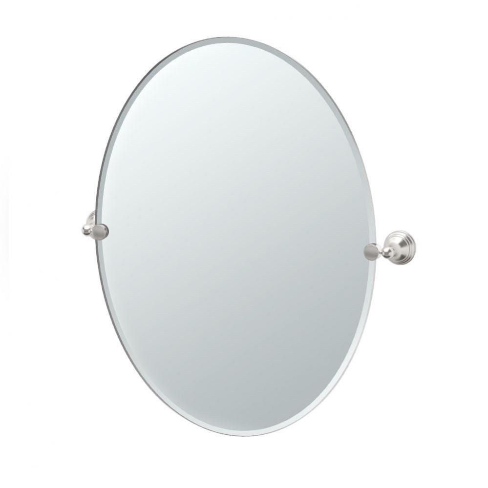 Charlotte 32''H Oval Mirror Satin Nickel