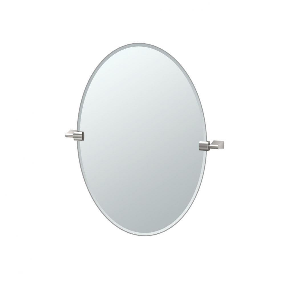 Bleu 26.5''H Oval Mirror Satin Nickel