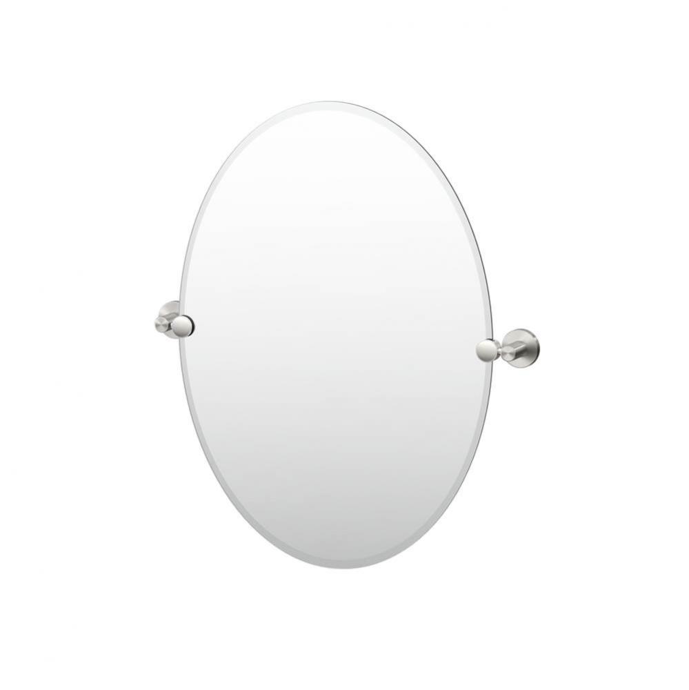 Reveal 26.5''H Oval Mirror Satin Nickel