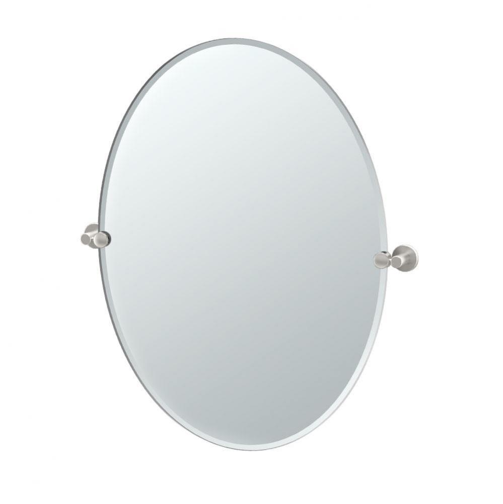 Channel 32''H Oval Mirror Satin Nickel