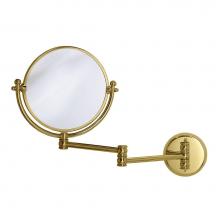 Gatco 1410 - Swing Arm Mirror 7.5'' dia Polished Brass