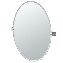 Gatco 4079LG - Elevate 32''H Oval Mirror Satin Nickel