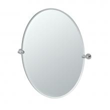 Gatco 4689LG - Channel 32''H Oval Mirror Chrome