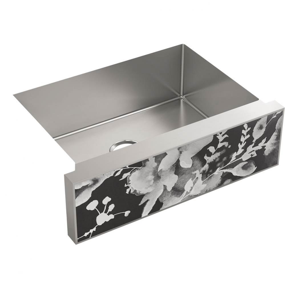 KOHLER Tailor Medium Single Basin Stainless Steel Sink with Large Flora Insert