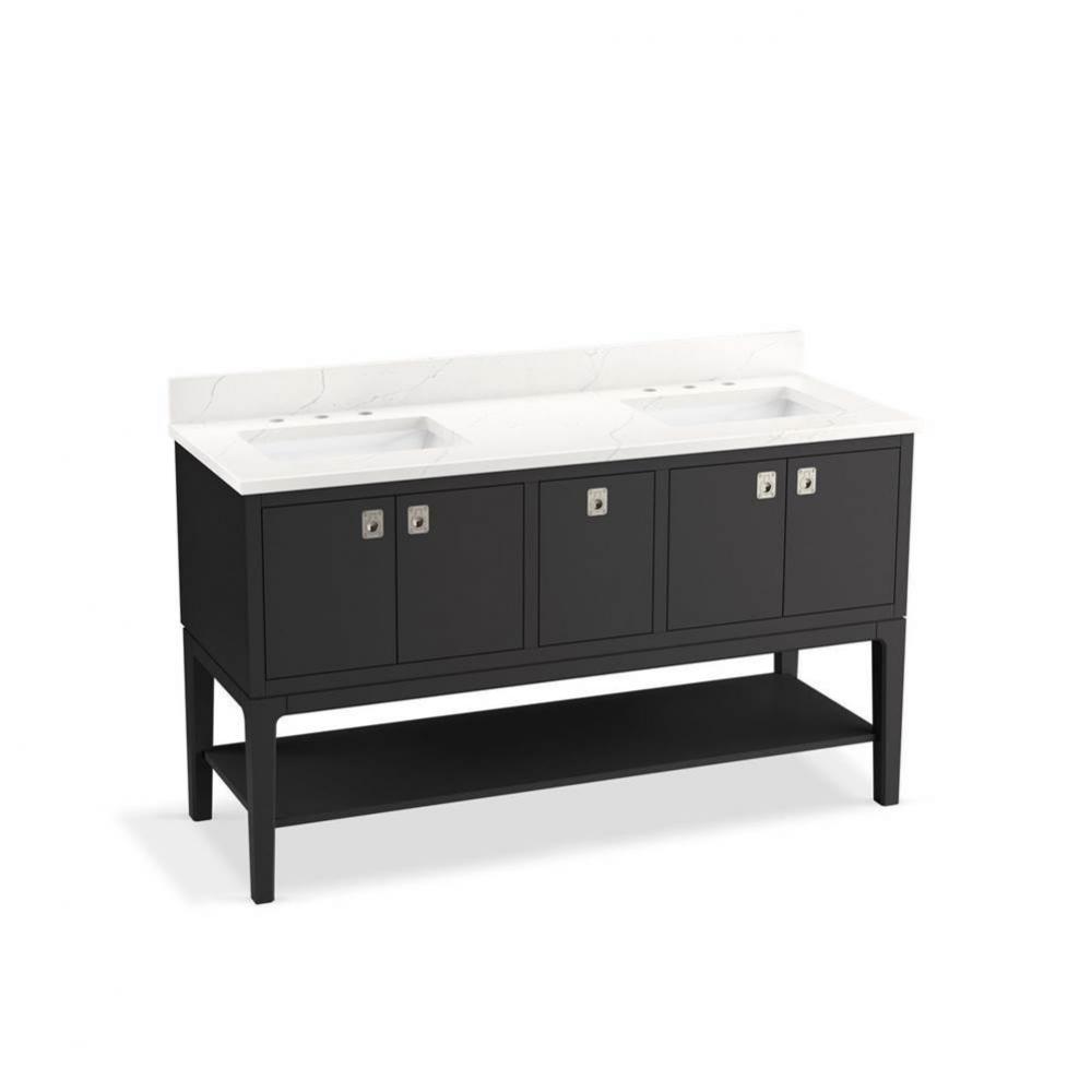 Seagrove® by Studio McGee 60'' bathroom vanity cabinet with sinks and quartz top