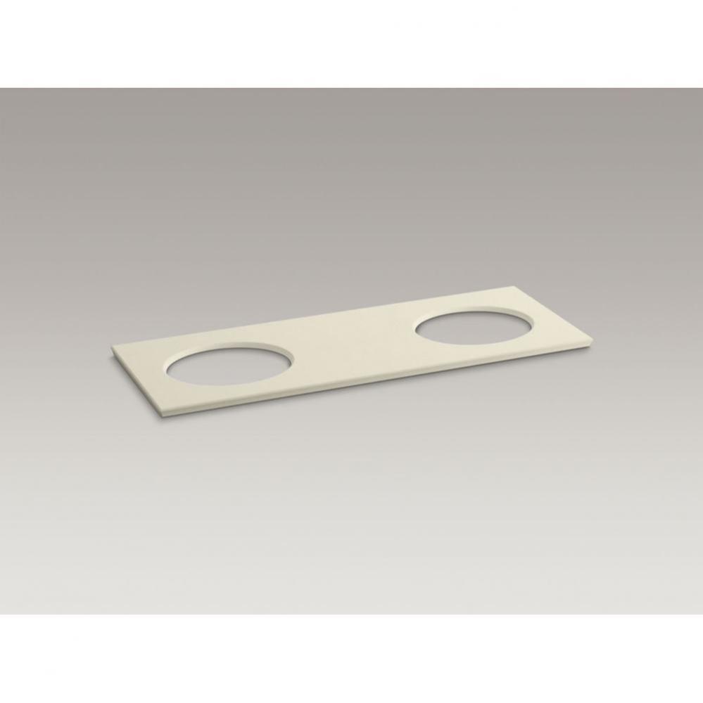 Solid/Expressions® 61'' vanity-top with double Verticyl® oval cutout