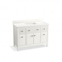 Kohler 35021-0 - Malin™ by Studio McGee 48'' bathroom vanity cabinet with sink and quartz top