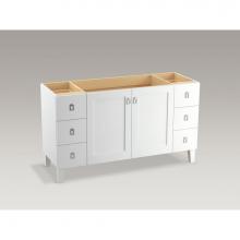 Kohler 99536-LG-1WA - Poplin™ Vanity, 60 2 Door 6 Dwr Legs