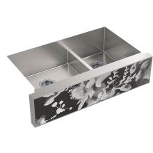 Kohler 22570-NA22572-FLB - KOHLER Tailor Large Double Basin Stainless Steel Sink with Large Flora Insert