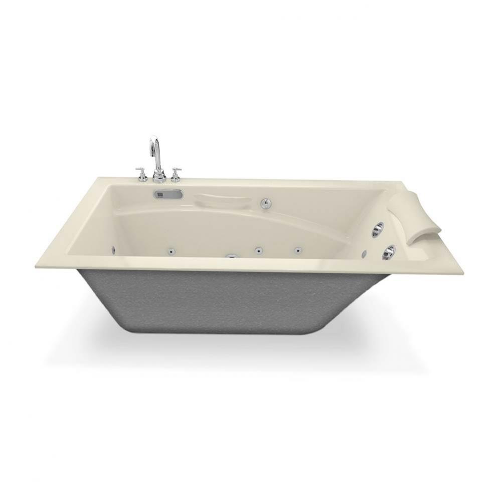 Optik 6636 Acrylic Alcove End Drain Combined Hydrofeel & Aerofeel Bathtub in Bone