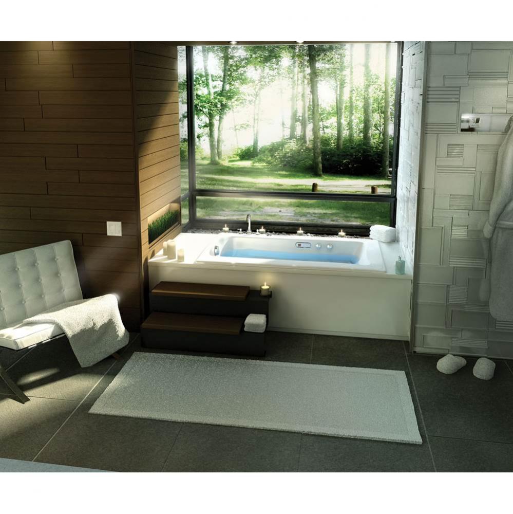 Release 6032 Acrylic Drop-in Right-Hand Drain Combined Hydromax & Aerofeel Bathtub in White