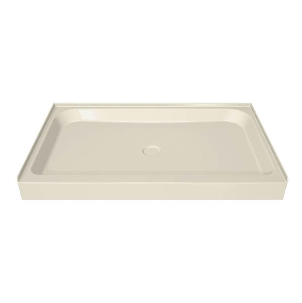 MAAX 47.75 in. x 34.125 in. x 6.125 in. Rectangular Alcove Shower Base with Center Drain in Bone