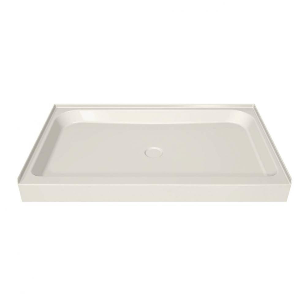 MAAX 41.75 in. x 34.125 in. x 6.125 in. Rectangular Alcove Shower Base with Center Drain in Biscui