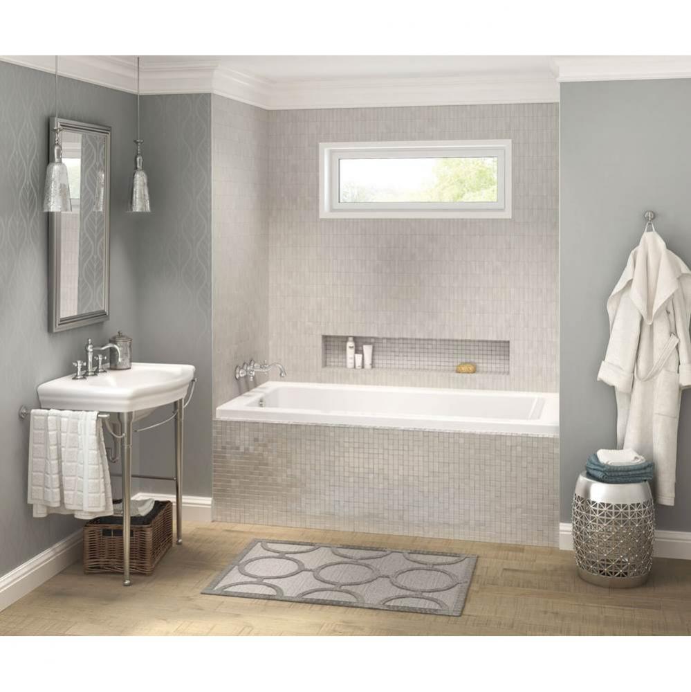 Pose 6632 IF Acrylic Alcove Left-Hand Drain Whirlpool Bathtub in White